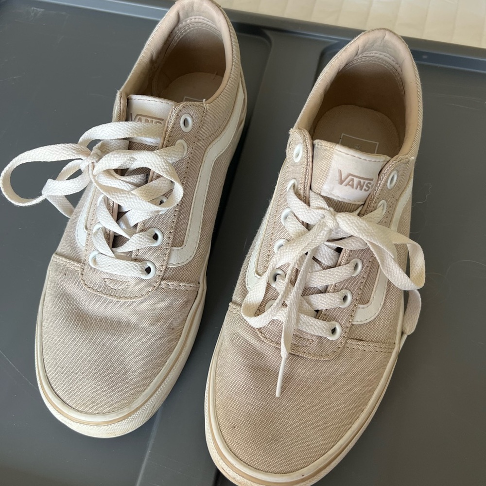 Vans Light Tan Canvas Sneakers